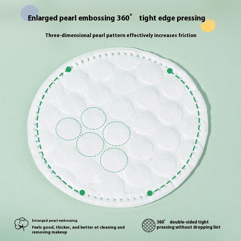 100 шт. Мягкие и дышащие круглые подушечки для снятия макияжа, Двусторонние хлопковые подушечки с жемчужной текстурой, Используются для ежедневного очищения лица