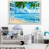 Современные Летние Пляжные 3D Наклейки На Стены Приморский Пейзаж Съемные Обои Вид Из Окна Наклейки Наклейки Украшения Дома