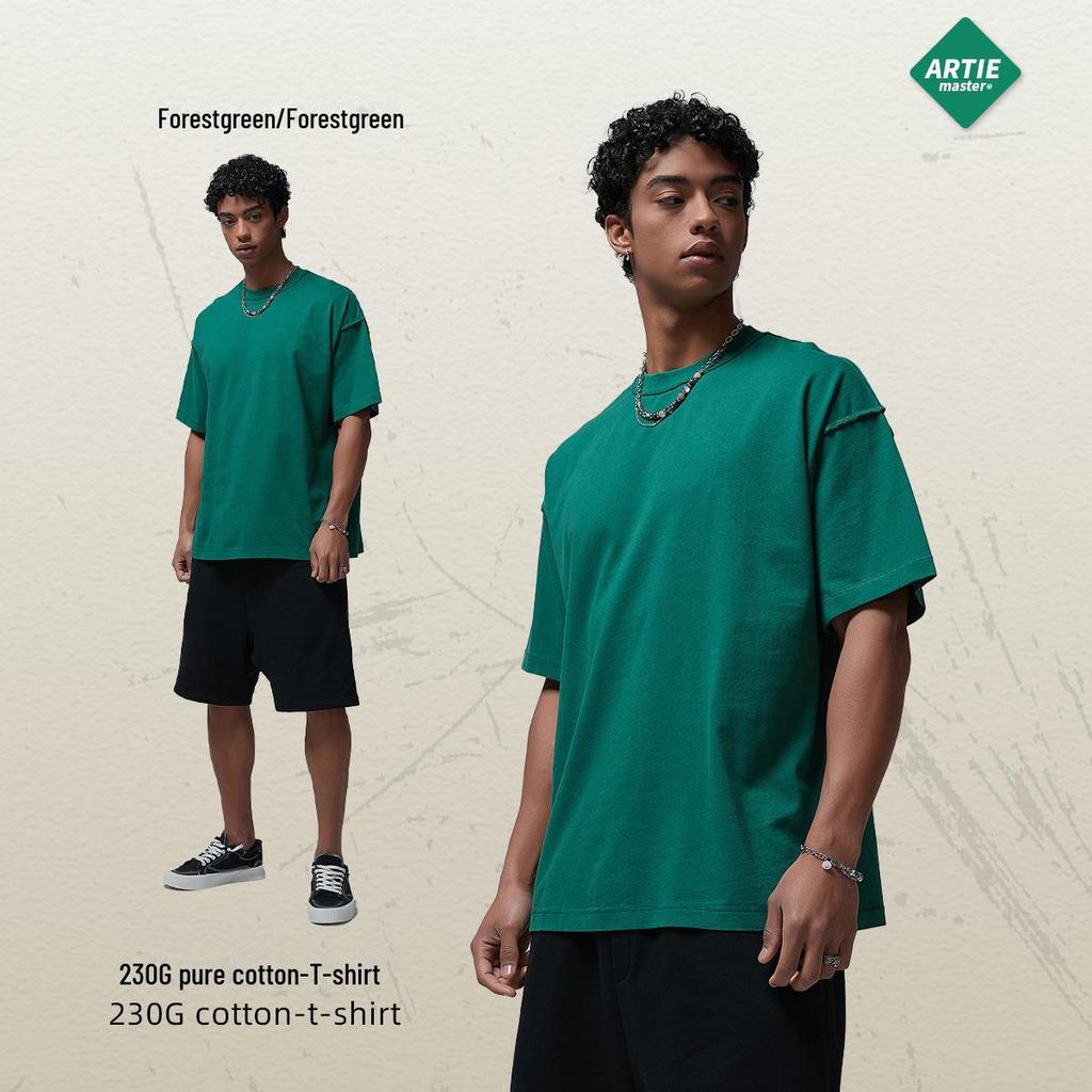 ARTIE Men's Spring/Summer 2024 Fringe Collar Street Fashion Washed Short-Sleeve T-Shirt