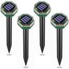 Solar Mole Repellent,Set of 4 Ultrasonic Mole Repellent,Repellent for Anti Mole,Ultrasonic Repellents for Anti Gopher,Repulsi A11