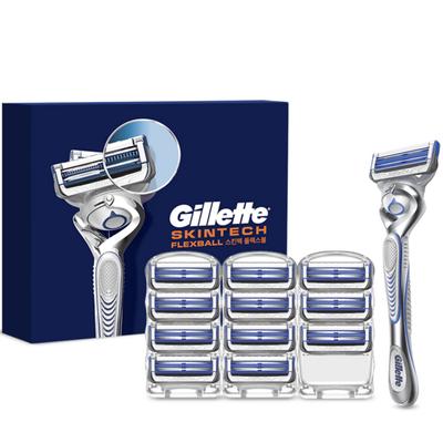 Ручная бритвенная ручка Gillette Skintech 1 комплект + лезвия 12 комплектов, 1 комплект