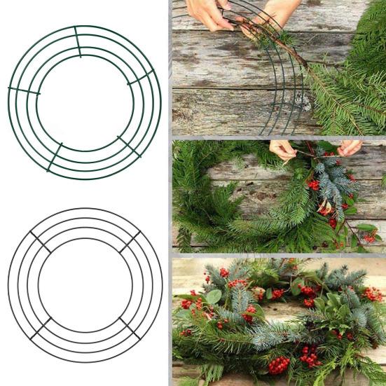 Yousheng 20cm/25cm Metal Hoop Wreath Frame Wire Ring Flower Garland Holder DIY Wreath Making Supplies for Festival Wedding Party
