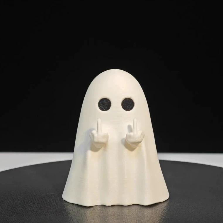 Car Decorate Luminous Middle Finger Creative Cute Ghost Statue Small Scary Ghost Plastic Figurines Craft Home Wiccan Decoration