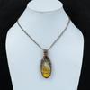 Подвеска из драгоценного камня Bumble Bee Jasper, подвеска из медной проволоки, уникальная медная бижутерия, элегантная подвеска ручной работы, подвеска из проволоки, подарок для него