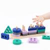 Building Block Four Sets Columns Geometric Sleeve Column Children Montessori Early Education Shape Matching Color Cognitive TMZ