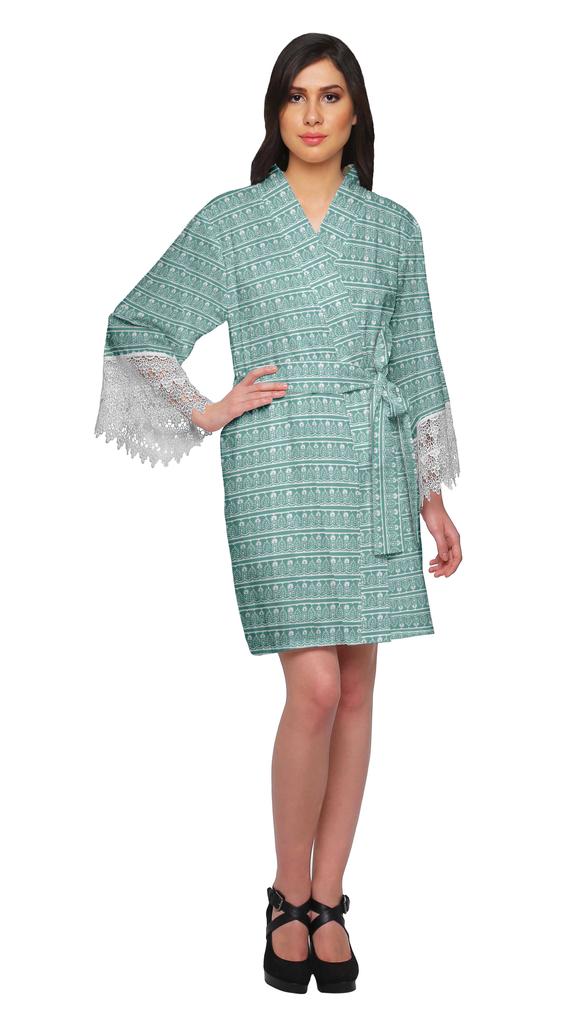 Moomaya Невеста Готовится Рубашка Хлопок Короткие Халаты Для Женщин Банный Халат