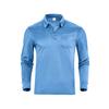 New Hot-selling Fashion Trend Men's Casual Loose Button Placket Solid Color Long Sleeve Mesh Fabric Polo Shirt with Collar