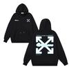 1219 Off-White 2025 Autumn and Winter New OW Whirlwind Letter Pattern Pullover Print Men's and Women's Hooded Sweatshirt
