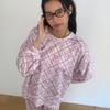 Зимняя пижама Myujeumudeu с фиолетовым клетчатым сердцем