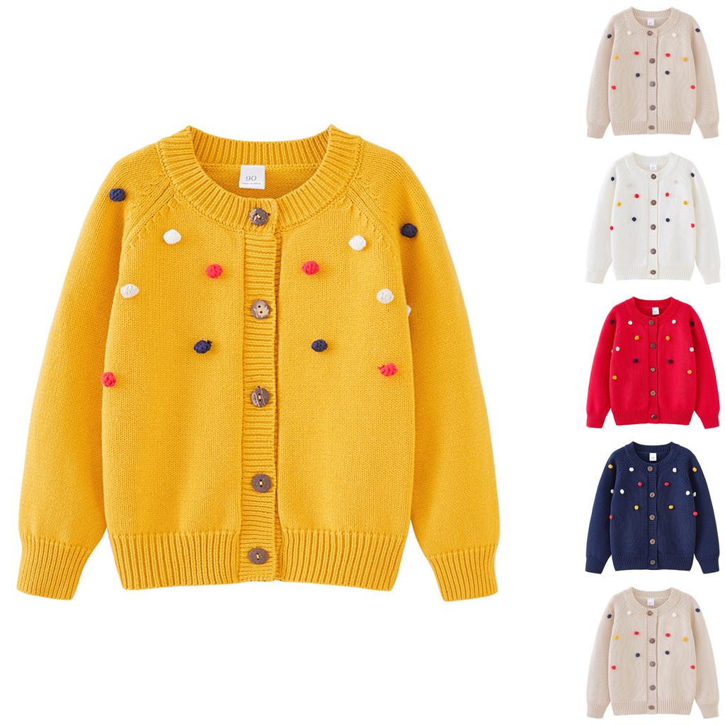 Children's Fashion Casual Cardigan Knitted Long Sleeve Top
