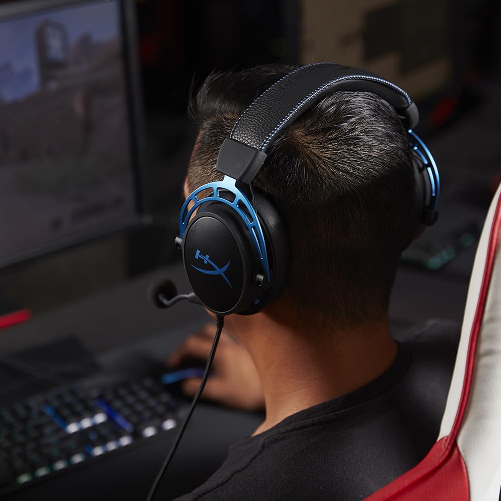 HyperX Cloud Alpha S Gaming Surround Bass Headset, 7.1 Sound, Control, Blue, 2-Year Warranty, HX-HSCAS-BL/WW (4P5L3AA)