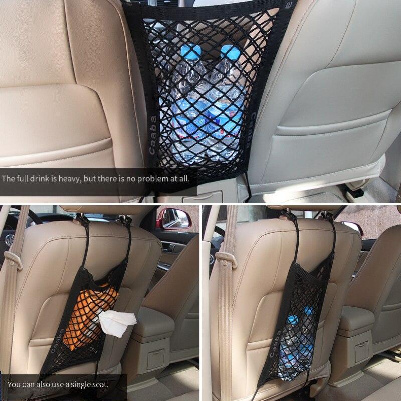 Car Elastic Storage Net Bag Between Seats Auto Interior Organizer Car Divider Pet Barrier Universal Stretchable Mesh Bag