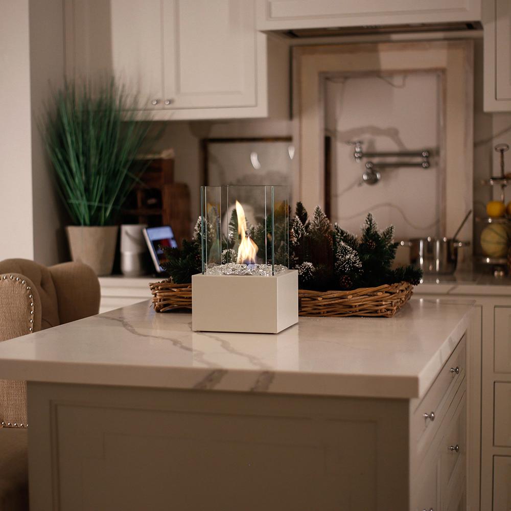 Freestanding Bioethanol fireplace TANGO2 TÜV white