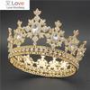 Fashion Gold Crystal Tiara Crown for Wedding Hair Accessories Queen King Diadem Hair Jewelry Wedding Tiaras and Crowns Bride