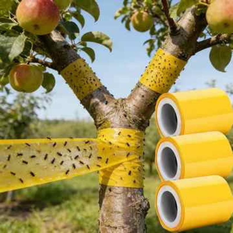 Yellow Double-sided Insect Proof Tape Easy to Install Adhesive Pest Catcher for Home Garden Orchard Vegetable Field Protection