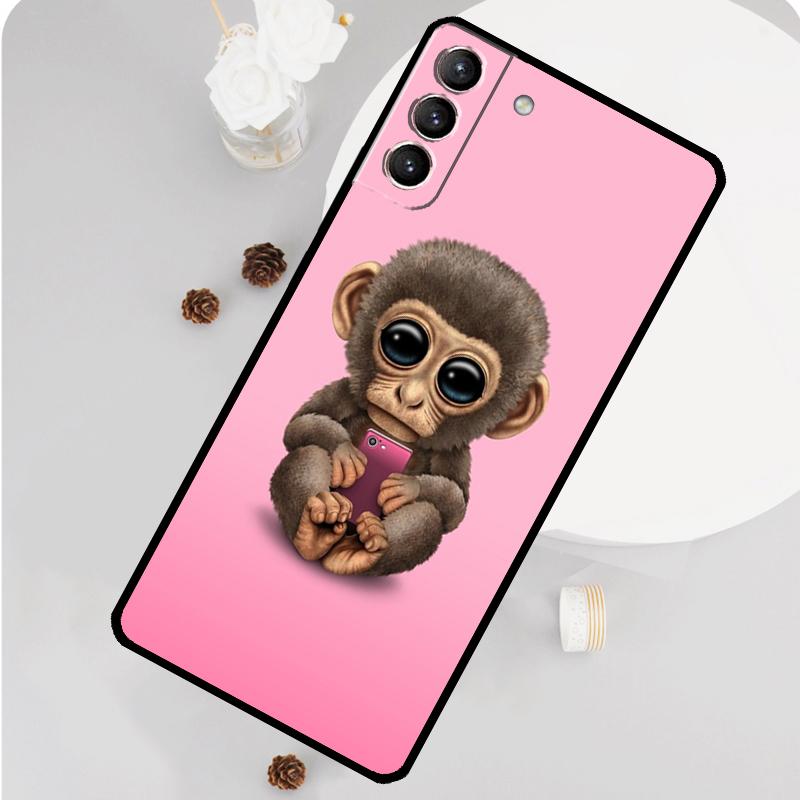 Чехол с обезьяной, гориллой, обезьянкой для Samsung Galaxy S23 FE S20 S21 S22 Ultra S8 S9 S10 Plus Note 10 20 Ultra Мягкая крышка
