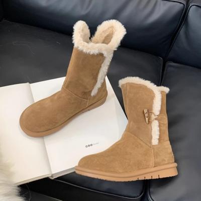 Меховые балетки женские ботильоны замшевые туфли на каблуках зимние плюшевые хлопковые туфли 2025 тренд повседневная обувь для ходьбы теплые ботинки женские
