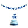 2pcs Half Way To One 1/2 Birthday Cake Topper 6 Months Birthday Decorations  for Baby Birthday