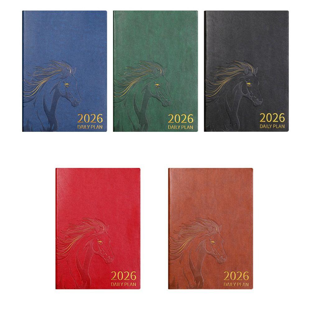 12 Months A5 Agenda Planning Notebook Pu Leather Office Work Planner Diary Writing Pads Student