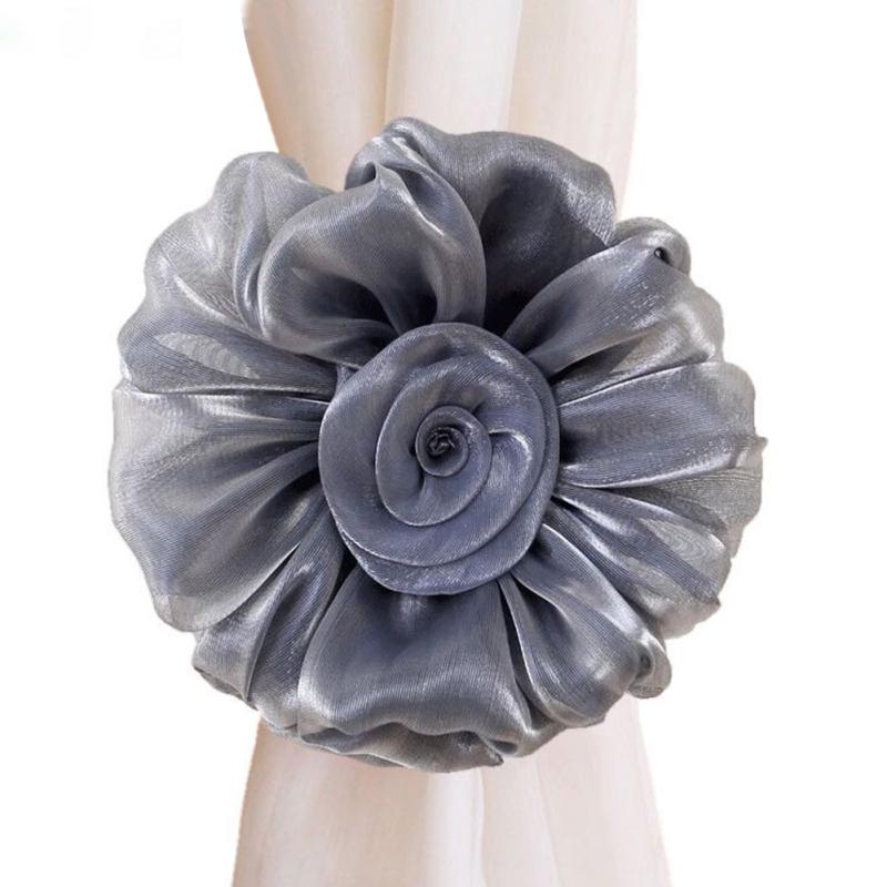 1 пара декоративных завязок для штор в форме цветка розы, держатель для подхватов, вуаль, драпировка