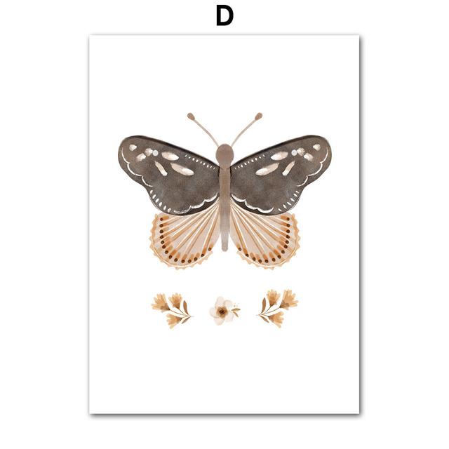 Бохо Бабочка Цветок Кролик Яблоко Гриб Детская Настенная Живопись Холст Картины Постеры и Принты Настенные Картины Декор Детской Комнаты Без Рамки