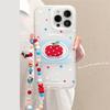 Colorful Polka Dots 17promax Three-dimensional Red Apple 16 Mobile Phone Case Iphone14 Suitable for 13 Lanyard 11 Silicone