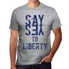 Мужская винтажная футболка Футболка с рисунком Say Yes to Liberty Grey Marl