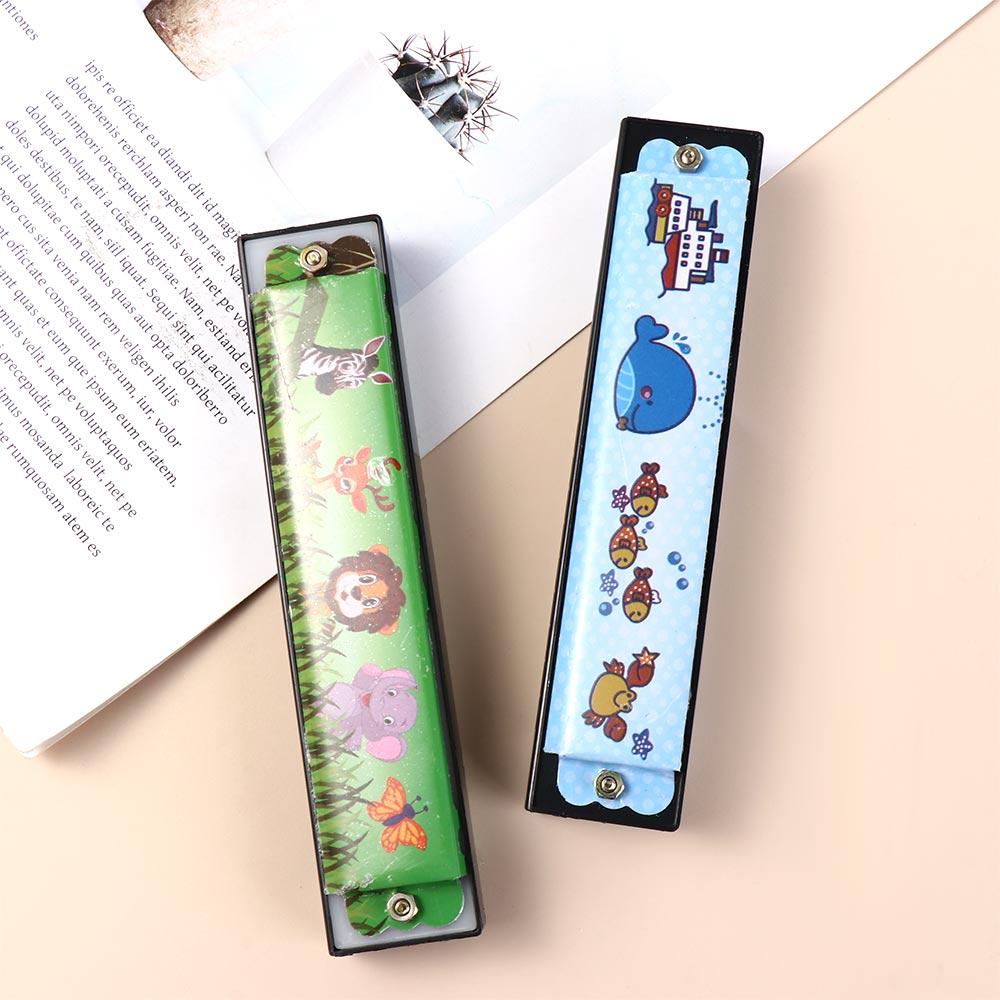 Educational 16 Holes Harmonica 16 Holes Mouth Organ Painted Harmonica Kids Toy