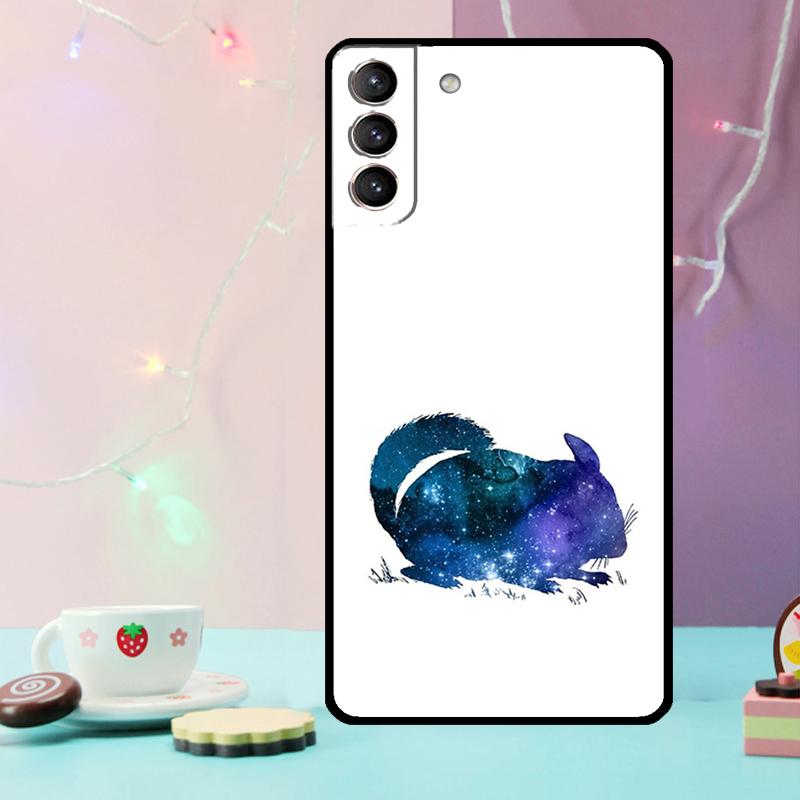 Cartoon Chinchilla Phone Case For Samsung Galaxy S24 Ultra S20 S21 S22 S23 S25 Ultra S9 S10 Plus S24 FE Cover