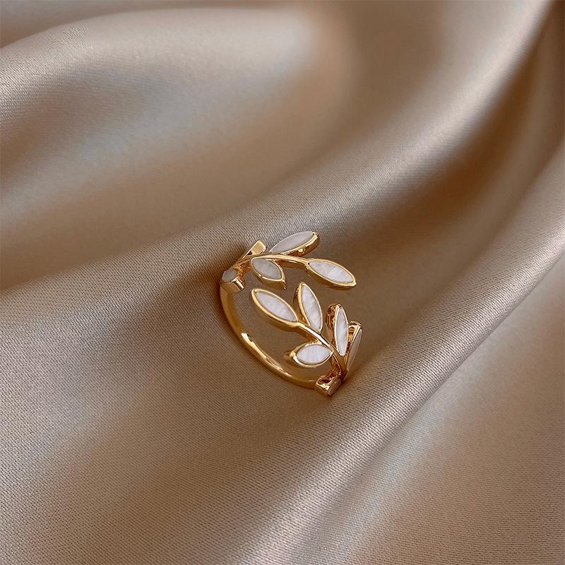 Drip Enamel Candy Color Leaf Open Ring