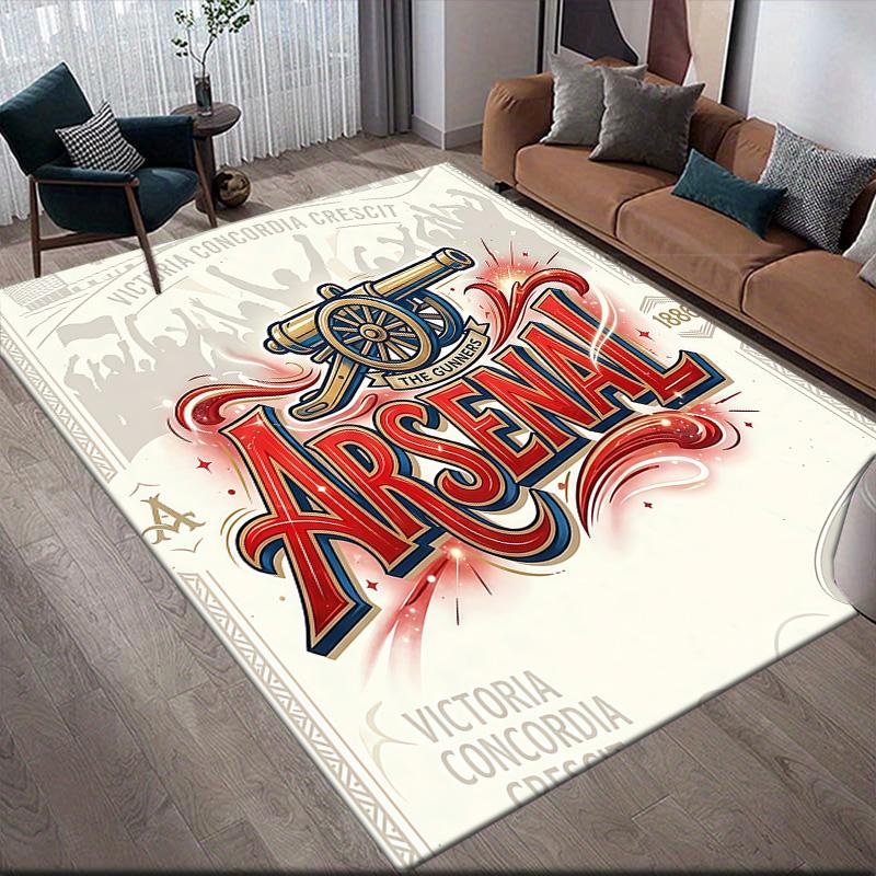 Arsenal F.C Flannel Pattern Square Carpet,Area Rug,Carpet Rug for Living Room Bedroom Sofa Playroom Decor,Non-slip Floor Mat