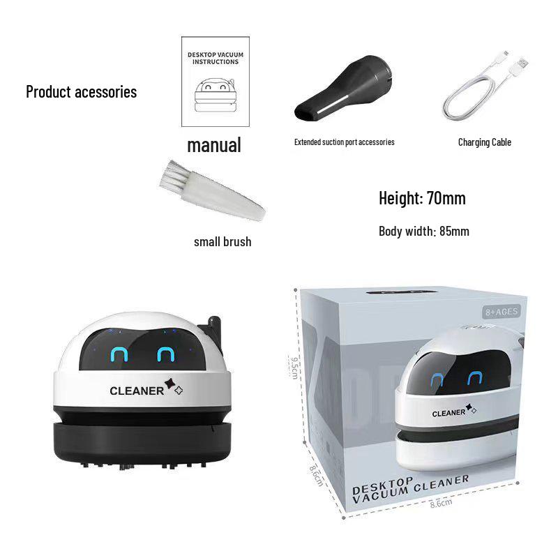 Настольный пылесос с USB-подзарядкой: Мини Электрический Пылесос для Крошек, Ластиков и Пыли с Клавиатуры