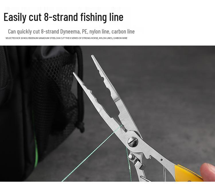 Удлиненные самоблокирующиеся многофункциональные рыболовные плоскогубцы из нержавеющей стали