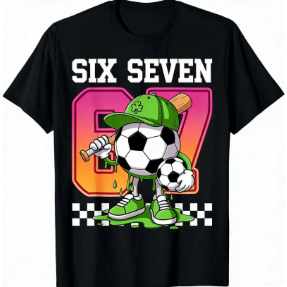 Fashion Kids T-Shirt Funny 67 Six Seven Print Boy and Girl Tees Top Summer Short Sleeve O Neck Casual Outdoor Kids Clothing
