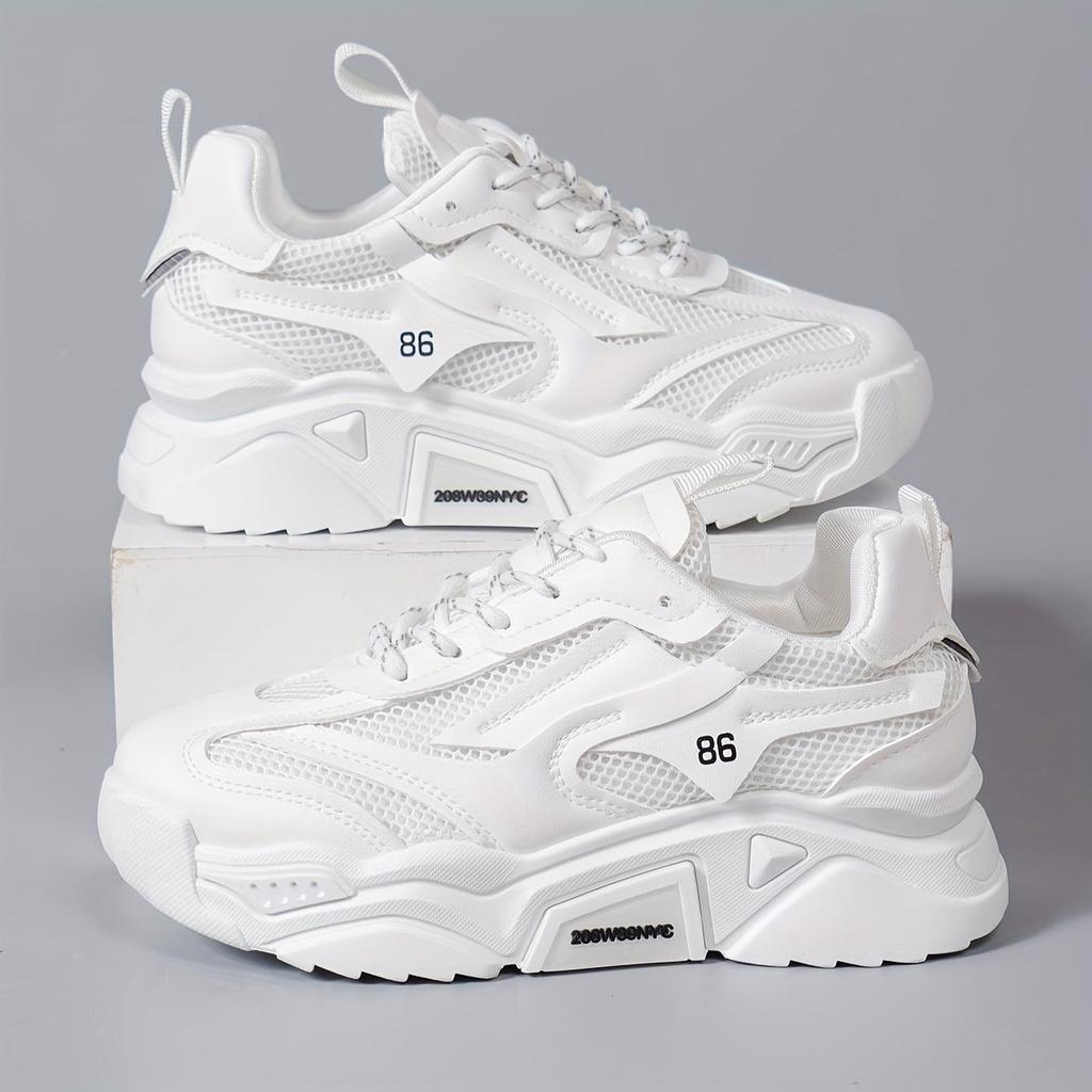 2025 Конфетный цвет Сетчатые Поп Обувь Женские Толстая Подошва Повседневные Кроссовки Сто Мягкая Подошва Дышащие Беговые Кроссовки