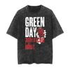 Green Day Rock Band Washed Cotton T-shirt Unisex Men Women Short Sleeve Top Fans Essentials Fashion Summer Vintage Tee