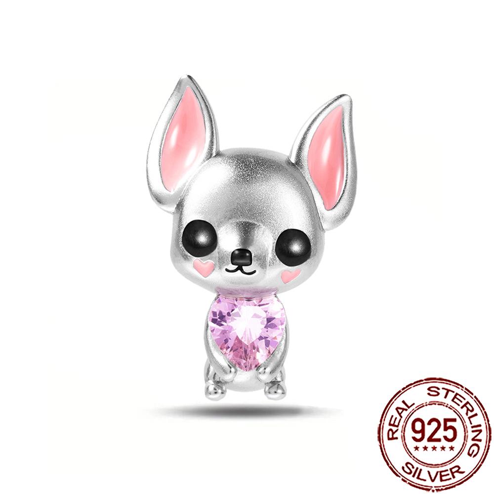 New Charms 925 Silver Cat Dog Flamingo Chameleon Axolotl Animal Beads Fit Bracelet Necklace Women DIY Jewelry