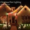 Christmas Lighted Reindeer Decorations Glowing Plastic Deer Ornaments with LED Lights for Indoor Outdoor Holiday Display
