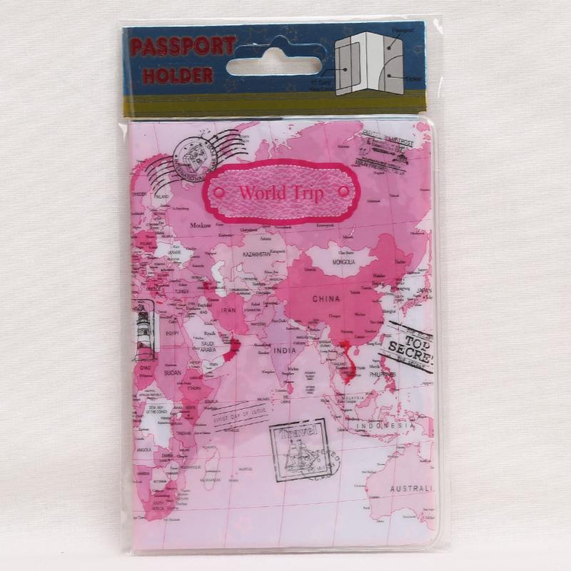 New World Trip Map Travel Passport Covers PVC Leather ID Card Bag Passport Holder Passport Wallets