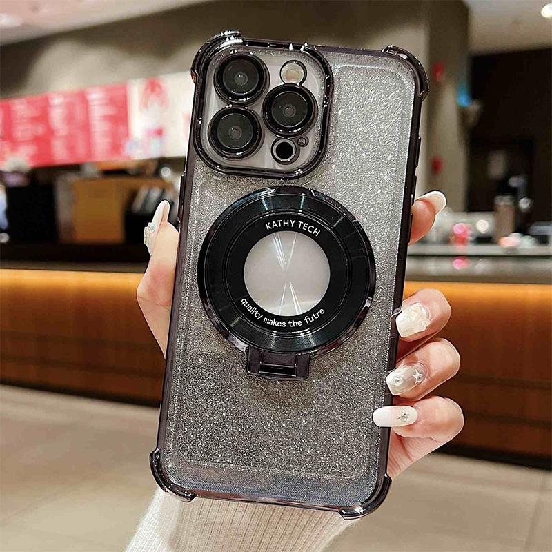 Magic7lite Роскошный чехол-держатель с блестками для Huawei Honor Magic 7 Magic7 Lite X9c Airbag Противоударный силиконовый чехол-подставка