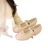 Suding's Fairy Inner Height Increase with Mary Jane Single Shoes Women's 2025 Spring and Summer New Bow Ballet Shoes
