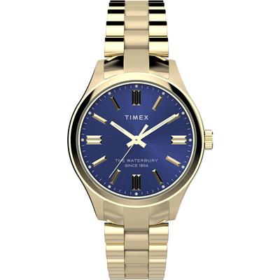 Часы Waterbury Traditional Blue Dial Stainless Steel Mineral Glass Quartz Watch Brand TW2W40300 Gold Женские [Товар]