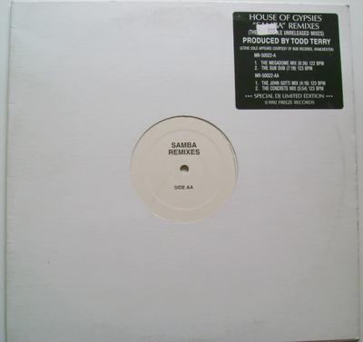 12-дюймовая пластинка HOUSE OF GYPSIES - Самба-ремиксы (Стив Коул Unrel MR50022 Freeze Records 1992 США Танцевальная и Электронная Б/У
