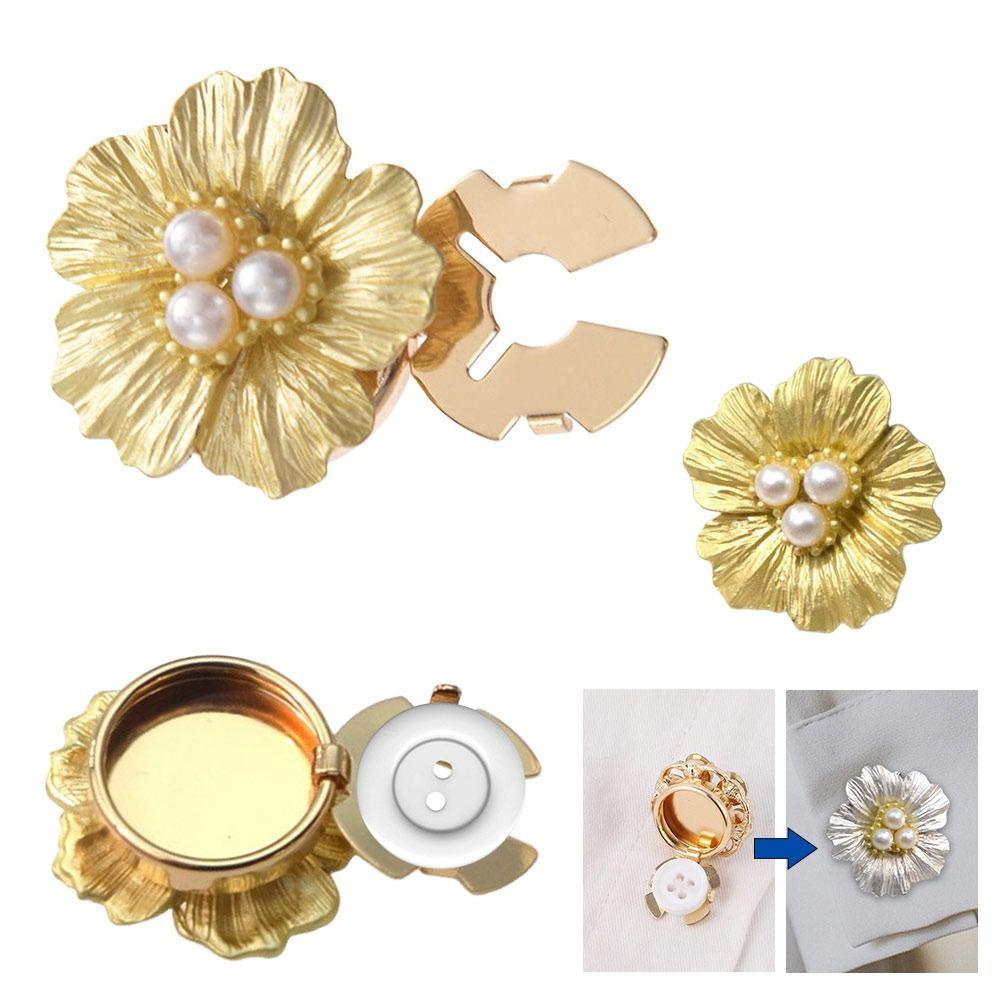 Стразы Жемчуг Цветок Пуговицы-накладки DIY Аксессуары Цветок Запонки для Мужчин Женщин Одежда