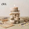 Resin Skull Mold 3D Cowboy Silicone Mold, Halloween Skeleton Candle for Epoxy Resin, Making, Soap, Clay, Wax Casting, Home Decor