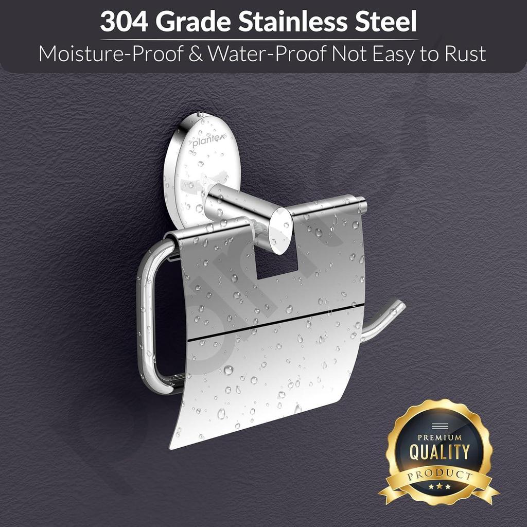 Steel Toilet Roll Holder for Bathroom/Toilet Paper Roll Holder/Toilet Tissue Paper Roll Holder for Bathroom Accessories - Oreva (Chrome)