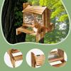 Squirrel Feeder Wood Hanging Pet Food Feeder Bird Proof Weatherproof Outdoor Feeding Box for Garden Patio Chipmunks