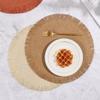 Round Braided Placemats - Hand Woven Table Mats with Fringe Non-Slip Heat Resistant Dining DecorTea Cup Coasters for Home