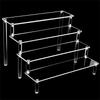 Multi-Layer Acrylic Display Stand Pottery Storage Rack Doll Clay Figurine Display Stand Transparent Ladder Makeup Organization