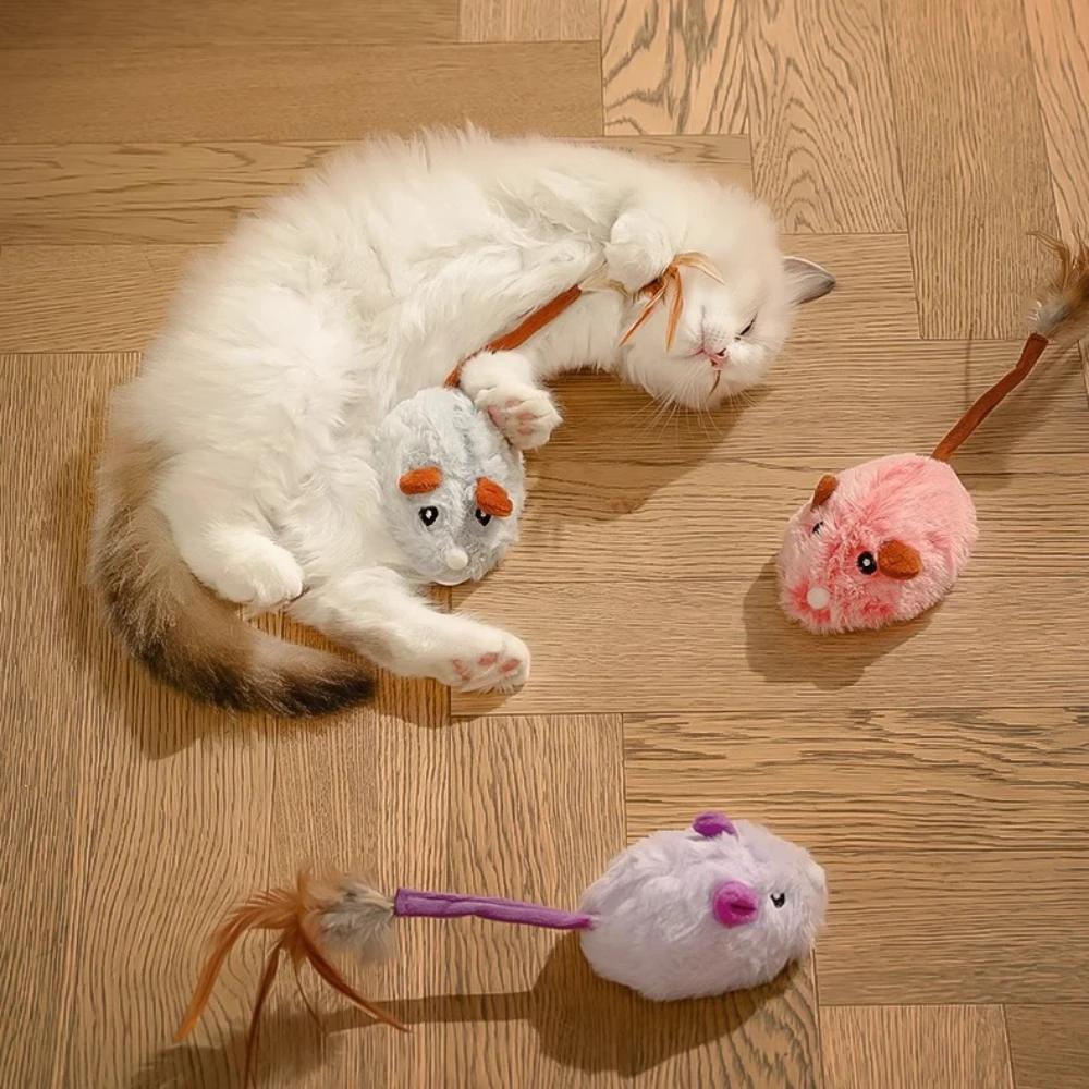Игрушки для кошек, заводная мышь-симулятор, без батареек, прочные домашние игрушки для кошек, избавляющие от скуки, интерактивные плюшевые игрушки, игрушки для домашних животных